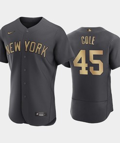 New York Yankees 45 Gerrit Cole 2022-23 All-Star Game Charcoal Jersey - Robokeg