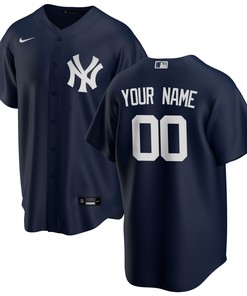 New York Yankees Alternate Replica Custom Jersey - Navy Custom Jerseys Mlb - Robokeg
