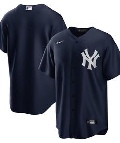 New York Yankees Alternate Replica Team Jersey Navy Mlb - Robokeg