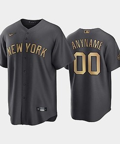 New York Yankees Custom 00 2022-23 All-Star Game AL Charcoal Jersey - Robokeg