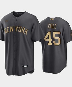 New York Yankees Gerrit Cole 45 2022-23 All-Star Game AL Charcoal Jersey - Robokeg