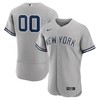 New York Yankees Road Custom Men Jersey - Gray - Robokeg