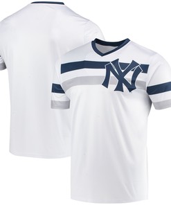 New York Yankees Stitches Cooperstown Collection V-neck Jersey - White Mlb - Robokeg