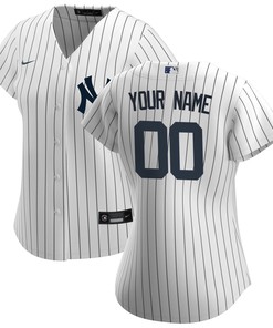 New York Yankees Womens Home Replica Custom Jersey - White Custom Jerseys Mlb - Robokeg