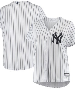 New York Yankees Womens Plus Size Sanitized Replica Team Jersey - White Mlb - Robokeg