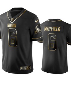 Nfl 100 Baker Mayfield Cleveland Browns Black Golden Edition Vapor Untouchable Limited Jersey - Mens - Robokeg