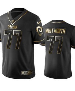 Nfl 100 Commercial Andrew Whitworth Los Angeles Rams Black Golden Edition Vapor Untouchable Limited Jersey - Mens - Robokeg