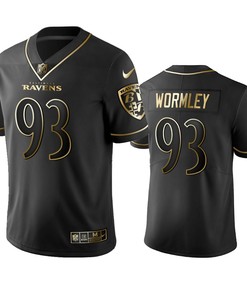Nfl 100 Commercial Chris Wormley Baltimore Ravens Black Golden Edition Vapor Untouchable Limited Jersey - Mens - Robokeg