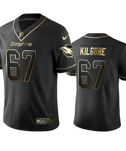 Nfl 100 Commercial Daniel Kilgore Miami Dolphins Black Golden Edition Vapor Untouchable Limited Jersey - Mens - Robokeg