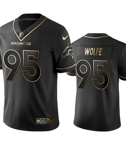 Nfl 100 Commercial Derek Wolfe Denver Broncos Black Golden Edition Vapor Untouchable Limited Jersey - Mens - Robokeg