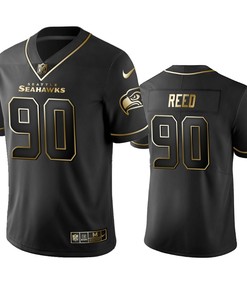 Nfl 100 Commercial Jarran Reed Seattle Seahawks Black Golden Edition Vapor Untouchable Limited Jersey - Mens - Robokeg