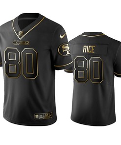 Nfl 100 Commercial Jerry Rice San Francisco 49ers Black Golden Edition Vapor Untouchable Limited Jersey - Mens - Robokeg
