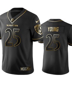 Nfl 100 Commercial Tavon Young Baltimore Ravens Black Golden Edition Vapor Untouchable Limited Jersey - Mens - Robokeg