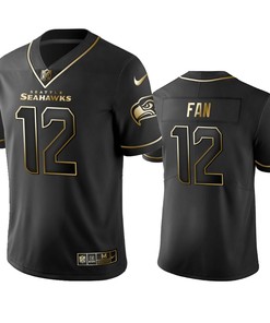 Nfl 100 Fan Seattle Seahawks Black Golden Edition Vapor Untouchable Limited Jersey - Mens - Robokeg
