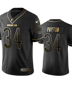 Nfl 100 Walter Payton Chicago Bears Black Golden Edition Vapor Untouchable Limited Jersey - Mens - Robokeg
