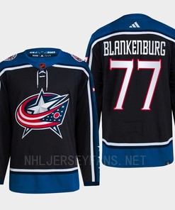 Nick Blankenburg 77 Reverse Retro 2.0 2022 Columbus Blue Jackets Navy Jersey Primegreen - Robokeg