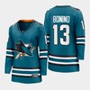 Nick Bonino 13 San Jose Sharks 2022-23 Home Women Premier Breakaway Jersey Teal - Robokeg