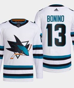 Nick Bonino 13 San Jose Sharks White Jersey 2022-23 Away Primegreen - Robokeg