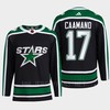 Nick Caamano 17 Reverse Retro 2.0 2022 Dallas Stars Black Jersey Pro Primegreen - Robokeg