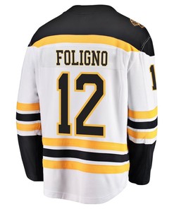Nick Foligno 12 Boston Bruins Stanley Cup 2023 Playoffs Patch Away Breakaway Men Jersey - White - Robokeg