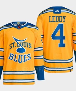 Nick Leddy 4 Reverse Retro 2.0 2022 St. Louis Blues Yellow Jersey Primegreen - Robokeg
