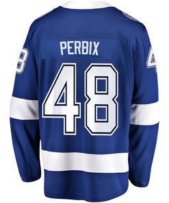 Nick Perbix 48 Tampa Bay Lightning Stanley Cup 2023 Playoffs Patch Home Breakaway Men Jersey - Blue - Robokeg
