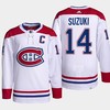 Nick Suzuki 14 Montreal Canadiens White Jersey 2023 Captain Patch Primegreen - Robokeg