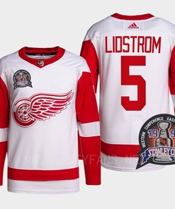 Nicklas Lidstrom 5 1997 Stanley Cup Detroit Red Wings Red Jersey 25th Anniversary - Robokeg