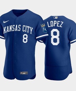 Nicky Lopez 8 Kansas City Royals 2022-23 Blue Men's Jersey - Robokeg