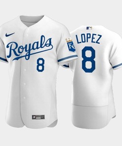 Nicky Lopez 8 Kansas City Royals 2022-23 White Men's Jersey - Robokeg