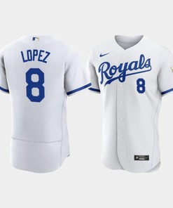 Nicky Lopez 8 Kansas City Royals Men's 2022-23 Home Jersey - White Jersey - Robokeg