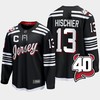 Nico Hischier 13 New Jersey Devils 2022-23 40th Anniversary Alternate Black Jersey - Robokeg