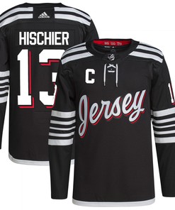 Nico Hischier New Jersey Devils Adidas 2021/22 Alternate Primegreen Authentic Pro Player Jersey - Black Nhl - Robokeg