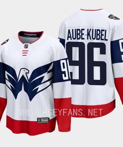 Nicolas Aube-Kubel 96 Washington Capitals 2023 Jersey Stadium White Primegreen - Robokeg