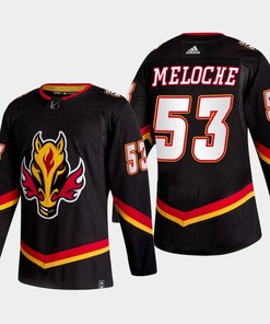Nicolas Meloche 53 Calgary Flames Alternate Black Jersey 2022-23 - Robokeg