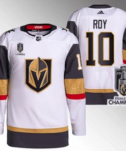 Nicolas Roy 10 Vegas Golden Knights 2023 Stanley Cup Champions Patch Breakaway Jersey - White - Robokeg