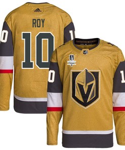 Nicolas Roy 10 Vegas Golden Knights Stanley Cup 2023 Final Patch Home Breakaway Men Jersey - Gold - Robokeg