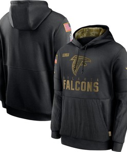 Nike Atlanta Falcons Black 2020 Salute To Service Sideline Performance Pullover Hoodie - Robokeg
