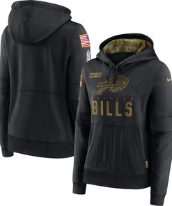 Nike Buffalo Bills Womens Black 2020 Salute To Service Performance Pullover Hoodie - Robokeg