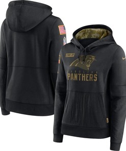 Nike Carolina Panthers Womens Black 2020 Salute To Service Performance Pullover Hoodie - Robokeg
