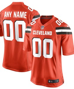 Nike Cleveland Browns Mens Orange Custom Game Jersey - Robokeg