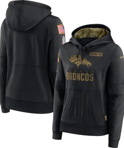 Nike Denver Broncos Womens Black 2020 Salute To Service Performance Pullover Hoodie - Robokeg