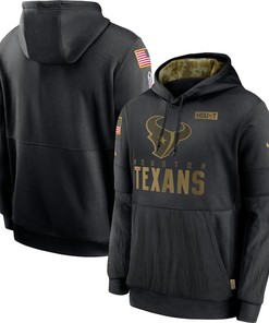 Nike Houston Texans Black 2020 Salute To Service Sideline Performance Pullover Hoodie - Robokeg