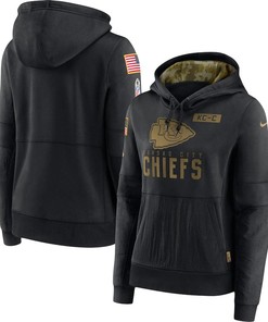 Nike Kansas City Chiefs Womens Black 2020 Salute To Service Performance Pullover Hoodie - Robokeg