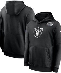 Nike Las Vegas Raiders Black Crucial Catch Sideline Performance Pullover Hoodie - Robokeg