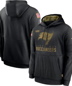 Nike Tampa Bay Buccaneers Black 2020 Salute To Service Sideline Performance Pullover Hoodie - Robokeg