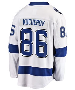 Nikita Kucherov 86 Tampa Bay Lightning Stanley Cup 2023 Playoffs Patch Away Breakaway Men Jersey - White - Robokeg