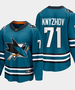Nikolai Knyzhov 71 San Jose Sharks 2022-23 Home The Evolve Teal Jersey - Robokeg