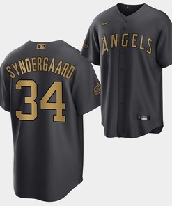 Noah Syndergaard 2022-23 All-Star Los Angeles Angels Charcoal 34 Jersey - Robokeg