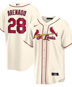 Nolan Arenado 28 St. Louis Cardinals Alternate Men Jersey - Cream - Robokeg
